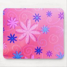 Diseño floral retro MousePad Alfombrilla De Ratón