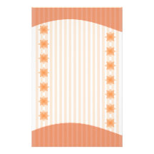 Diseño floral romántico suave del naranja y blanco  papeleria