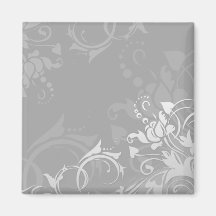 diseño floral swirly moderno greyscale iman para frigorífico