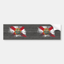 Diseño Floridian fresco de la bandera Etiqueta De Parachoque