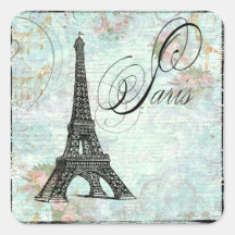 Diseño francés de Eiffel del viaje del La de París Pegatina Cuadradas