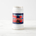 Diseño fresco de la taza de cerveza de Noruega