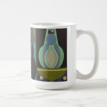 Diseño fresco de los mediados de siglo de la colec tazas