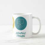 Diseño gráfico del amor de la paz taza