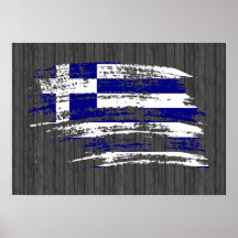 Diseño griego fresco de la bandera posters