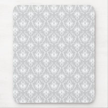Diseño gris blanco y en colores pastel del damasco alfombrilla de ratón