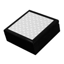 Diseño gris blanco y en colores pastel del damasco caja de recuerdo