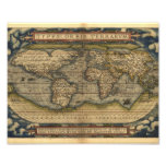 Diseño histórico del atlas del mapa del mundo del  fotografia