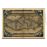 Diseño histórico del atlas del mapa del mundo del  tarjeton
