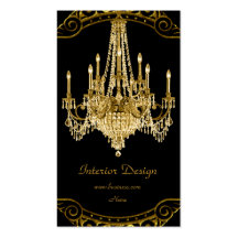 Diseño interior de Black Chandelier del oro elegan Plantillas De Tarjeta De Negocio