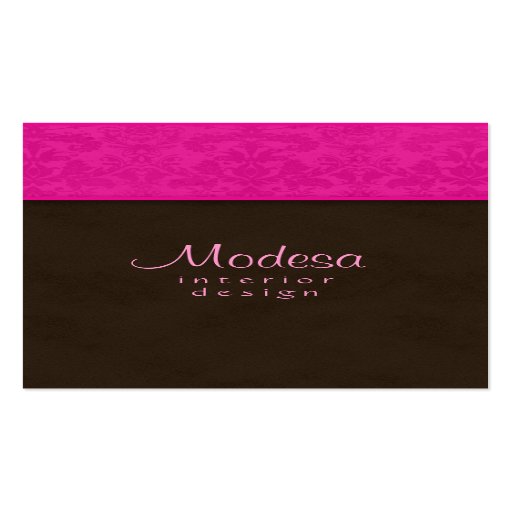 Diseño interior rosado de la tarjeta de visita del