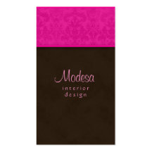 Diseño interior rosado de la tarjeta de visita del