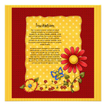 Diseño lindo de la mariposa y de las flores invitaciones personalizada