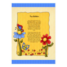 Diseño lindo de la mariposa y de las flores invitacion personalizada