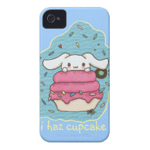 Diseño lindo del conejito de la magdalena del haz  Case-Mate iPhone 4 coberturas