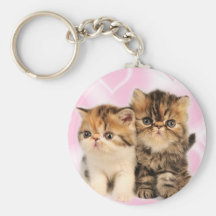 Diseño lindo del gatito llaveros personalizados