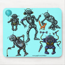 Diseño lindo divertido del mousepad de los robots tapetes de raton