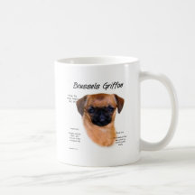 Diseño (liso) de la historia de Bruselas Griffon Tazas De Café