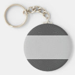 Diseño liso, elegante, blanco y negro llaveros personalizados