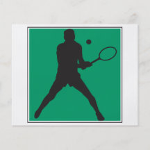 diseño masculino de la silueta del jugador de teni tarjetón