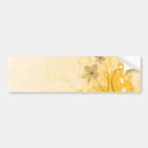 diseño moderno floral de oro etiqueta de parachoque