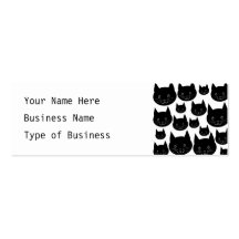 Diseño monocromático del gato tarjeta personal