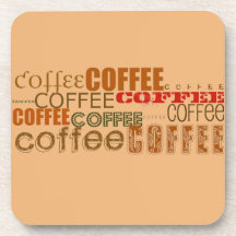 Diseño múltiple de las palabras del CAFÉ del café  Posavasos De Bebida