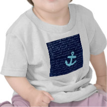 Diseño náutico de la escritura del ancla de la ray camiseta