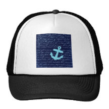 Diseño náutico de la escritura del ancla de la ray gorros  
