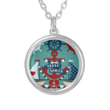 Diseño náutico del barco de vela del ancla del mar collares personalizados