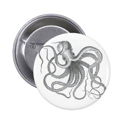 Diseño náutico del vintage del pulpo del steampunk pin