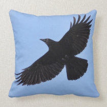 Diseño negro de la foto del Cuervo-amante de Corvi almohadas