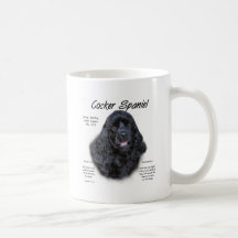 Diseño (negro) de la historia de cocker spaniel tazas de café