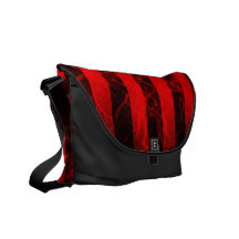 Diseño negro de la raya de Verticle y rojo punky Bolsa Messenger