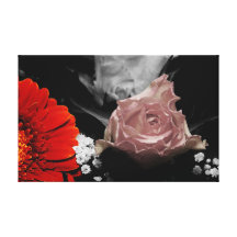 Diseño neutral de flor impresión en lona