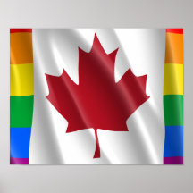 DISEÑO ONDULADO DE LA BANDERA CANADIENSE DEL ORGUL POSTERS
