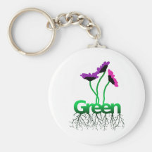 DISEÑO ORGÁNICO DE LAS RAÍCES VERDES DE LAS FLORES LLAVERO