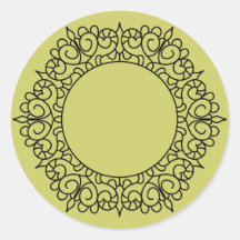 Diseño ornamental etiqueta redonda