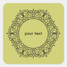 Diseño ornamental calcomanía cuadrada personalizada