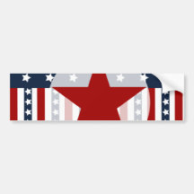 Diseño patriótico de la bandera americana de las b etiqueta de parachoque