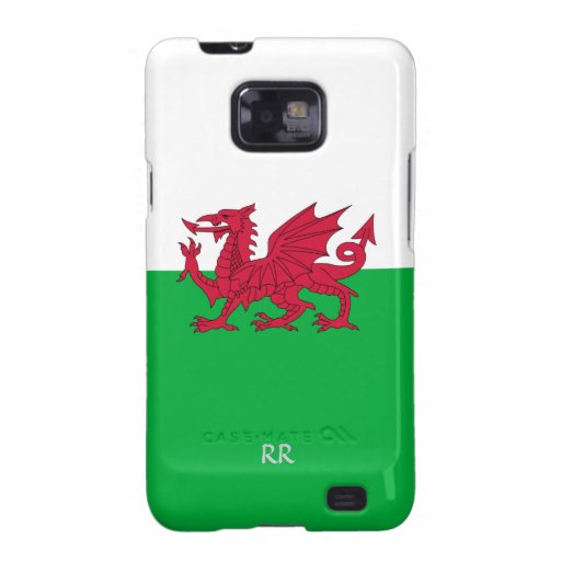 Diseño patriótico de la bandera Galés en la caja d Galaxy S2 Carcasas