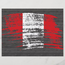 Diseño peruano fresco de la bandera tarjeton