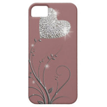 Diseño precioso brillante del corazón iPhone 5 fundas