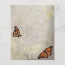 diseño precioso de los butterlies del monarca tarjetón