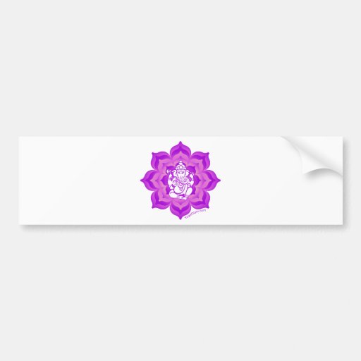 Diseño púrpura de Ganesh Pegatina De Parachoque