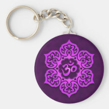 Diseño púrpura floral de Aum Llaveros