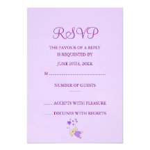 Diseño púrpura RSVP del conejito del bebé Anuncio