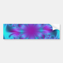Diseño púrpura y azul del fractal etiqueta de parachoque
