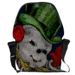 Diseño que hace punto: Muñeco de nieve que agita bolsas messenger