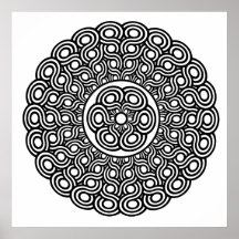 diseño redondo de la mandala poster